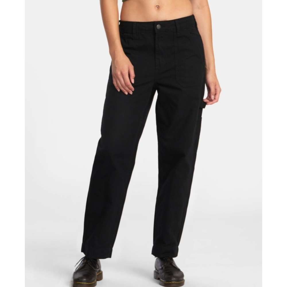 WOMEN'S RVCA BLACK RECESSION CARPENTER PANT SIZE 27 NWOT - Picture 5 of 13